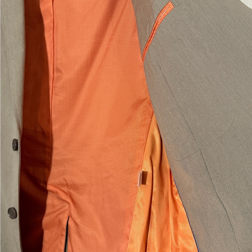 Banana Republic Tailored Fit Sport Blazer Men's Beige Blazer Orange Lining 42R - Picture 9 of 11